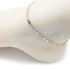 Oro Laminado Basic Anklet, Gold Filled Style Mariner Design, Diamond Cutting Finish, Golden Finish, 03.213.0301.09