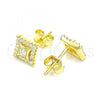 Sterling Silver Stud Earring, with White Cubic Zirconia and White Crystal, Polished, Golden Finish, 02.369.0015.2