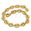 Gold Tone Fancy Bracelet, Mariner Design, Polished, Golden Finish, 04.63.1311.08.GT