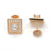 Sterling Silver Stud Earring, with White Cubic Zirconia, Polished, Rose Gold Finish, 02.186.0023.1