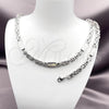 Stainless Steel Necklace and Bracelet, Greek Key Design, Polished, Steel Finish, 06.116.0062