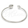 Rhodium Plated Individual Bangle, Flower Design, with Indicolite and Aurore Boreale Swarovski Crystals, Polished, Rhodium Finish, 07.239.0011.4 (02 MM Thickness, One size fits all)