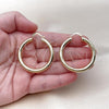 Oro Laminado Medium Hoop, Gold Filled Style Hollow Design, Diamond Cutting Finish, Golden Finish, 02.170.0309.40