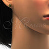 Stainless Steel Stud Earring, Ball Design, with Dark Peridot Crystal, Polished, Golden Finish, 02.271.0010.5