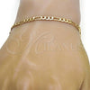 Gold Tone Basic Bracelet, Figaro Design, Polished, Golden Finish, 04.242.0015.09GT