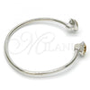 Rhodium Plated Individual Bangle, with Light Silk Swarovski Crystals, Polished, Rhodium Finish, 07.239.0007.10 (03 MM Thickness, One size fits all)