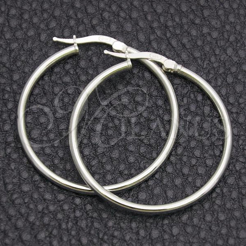 Sterling Silver Small Hoop, Hollow Design, Polished, Silver Finish, 02.389.0186.30