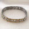 Stainless Steel Solid Bracelet, Polished, Two Tone, 03.114.0393.08