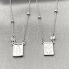 Oro Laminado Pendant Necklace, Gold Filled Style Medalla Milagrosa and Cross Design, Polished, Golden Finish, 04.253.0033.26