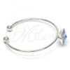 Rhodium Plated Individual Bangle, with Golden Swarovski Crystals, Polished, Rhodium Finish, 07.239.0012.6 (02 MM Thickness, One size fits all)