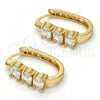 Oro Laminado Small Hoop, Gold Filled Style with White Cubic Zirconia, Polished, Golden Finish, 02.210.0027.15