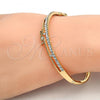 Oro Laminado Individual Bangle, Gold Filled Style Love Design, with White Crystal, Polished, Golden Finish, 07.171.0036.05 (05 MM Thickness, Size 5 - 2.50 Diameter)