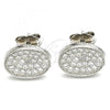 Sterling Silver Stud Earring, with White Cubic Zirconia, Polished, Rhodium Finish, 02.369.0018