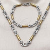 Stainless Steel Necklace and Bracelet, Polished, Two Tone, 06.363.0062.1