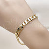 Oro Laminado Basic Bracelet, Gold Filled Style Curb Design, Polished, Golden Finish, 5.222.002.08