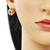 Oro Laminado Stud Earring, Gold Filled Style Love Knot Design, Polished, Golden Finish, 02.195.0265