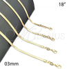 Oro Laminado Basic Necklace, Gold Filled Style Herringbone Design, Polished, Golden Finish, 04.58.0019.18