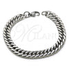 Stainless Steel Basic Bracelet, Miami Cuban Design, Polished,, 03.278.0022.08