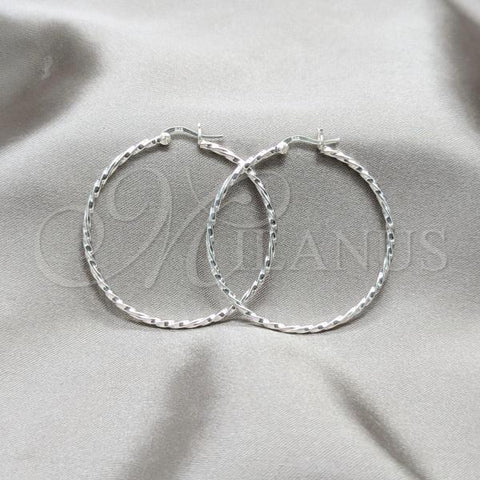 Sterling Silver Medium Hoop, Polished, Silver Finish, 02.409.0042.40