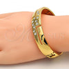 Gold Tone Individual Bangle, with White Crystal, Polished, Golden Finish, 07.252.0028.05.GT (13 MM Thickness, Size 5 - 2.50 Diameter)