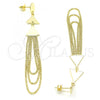 Sterling Silver Long Earring, Polished, Golden Finish, 02.186.0200.1