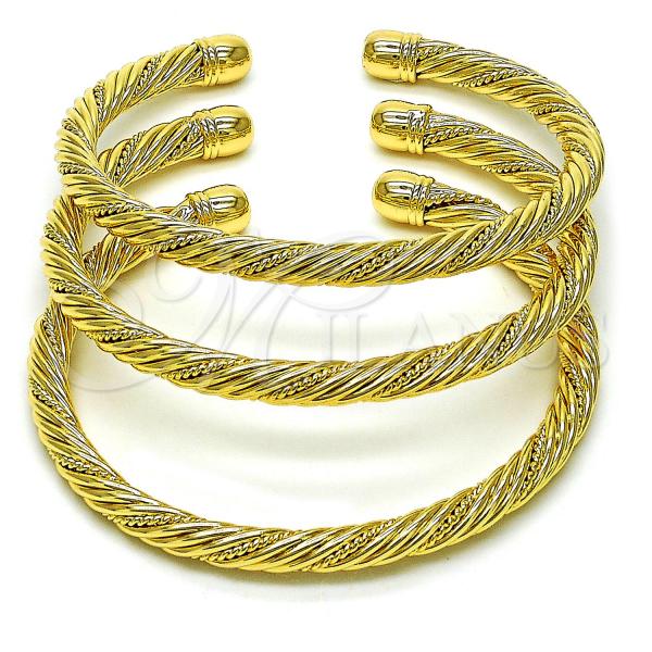 Oro Laminado Trio Bangle, Gold Filled Style Polished, Golden Finish, 07.170.0013.1