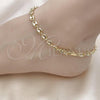 Oro Laminado Fancy Anklet, Gold Filled Style Puff Mariner Design, Polished, Golden Finish, 03.213.0234.10