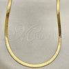 Oro Laminado Basic Necklace, Gold Filled Style Herringbone Design, Polished, Golden Finish, 04.02.0012.18
