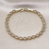 Oro Laminado Tennis Bracelet, Gold Filled Style with White Cubic Zirconia, Polished, Golden Finish, 03.283.0025.08