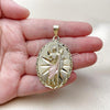 Oro Laminado Religious Pendant, Gold Filled Style San Judas Design, Diamond Cutting Finish, Tricolor, 05.213.0061.1