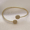 Oro Laminado Individual Bangle, Gold Filled Style with White Micro Pave, Polished, Golden Finish, 07.341.0068