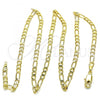Oro Laminado Basic Necklace, Gold Filled Style Figaro Design, Polished, Golden Finish, 5.222.017.16