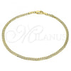 Oro Laminado Basic Anklet, Gold Filled Style Curb Design, Polished, Golden Finish, 04.213.0237.10