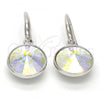 Rhodium Plated Dangle Earring, with Aurore Boreale Swarovski Crystals, Polished, Rhodium Finish, 02.239.0001.4