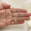 Oro Laminado Thin Rosary, Gold Filled Style Medalla Milagrosa and Crucifix Design, Polished, Golden Finish, 09.02.0040.1.18