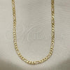 Oro Laminado Basic Necklace, Gold Filled Style Figaro Design, Polished, Golden Finish, 04.213.0172.20