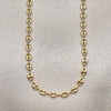 Oro Laminado Basic Necklace, Gold Filled Style Puff Mariner Design, Polished, Golden Finish, 04.326.0004.22