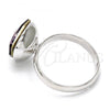 Rhodium Plated Multi Stone Ring, with Amethyst Swarovski Crystals, Polished, Rhodium Finish, 01.239.0005.5 (One size fits all)