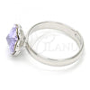 Rhodium Plated Multi Stone Ring, Flower Design, with Violet Swarovski Crystals, Polished, Rhodium Finish, 01.239.0010.1 (One size fits all)