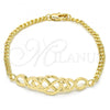 Oro Laminado Fancy Bracelet, Gold Filled Style Diamond Cutting Finish, Golden Finish, 03.311.0006.07