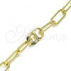 Oro Laminado Fancy Bracelet, Gold Filled Style Paperclip Design, Polished, Golden Finish, 03.341.0082.08