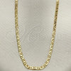 Oro Laminado Basic Necklace, Gold Filled Style Mariner Design, Polished, Golden Finish, 5.222.027.24