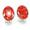 Rhodium Plated Stud Earring, with Light Siam Swarovski Crystals, Polished, Rhodium Finish, 02.239.0015.8