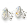 Rhodium Plated Stud Earring, with White Platina Swarovski Crystals, Polished, Rhodium Finish, 02.239.0015.11
