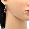 Rhodium Plated Dangle Earring, Teardrop Design, with Padparadscha Swarovski Crystals, Polished, Rhodium Finish, 02.239.0016