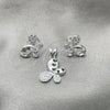Sterling Silver Earring and Pendant Adult Set, Butterfly Design, Polished, Silver Finish, 10.398.0019
