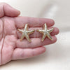 Oro Laminado Stud Earring, Gold Filled Style Star Design, Polished, Golden Finish, 02.195.0345