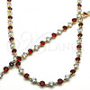 Oro Laminado Necklace and Bracelet, Gold Filled Style with Garnet and White Cubic Zirconia, Polished, Golden Finish, 06.205.0031.2