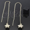 Oro Laminado Threader Earring, Gold Filled Style Star Design, Golden Finish, 5.114.008