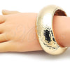 Oro Laminado Individual Bangle, Gold Filled Style Disco Design, Polished, Golden Finish, 07.307.0024.05